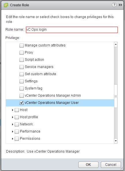 vCOps Create New Role